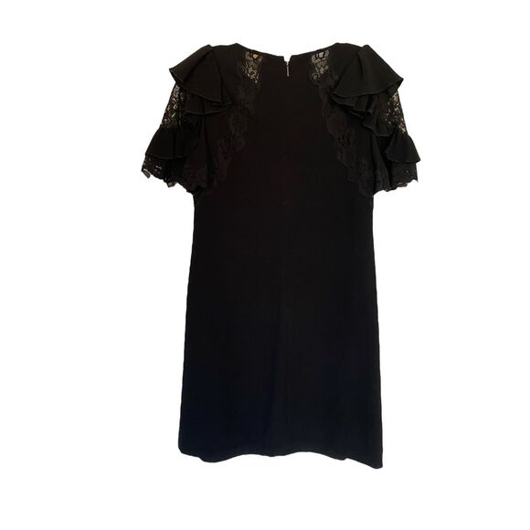 Rebecca Taylor Black Lace/Crepe Shift Dress Sz 6 - Picture 5 of 9